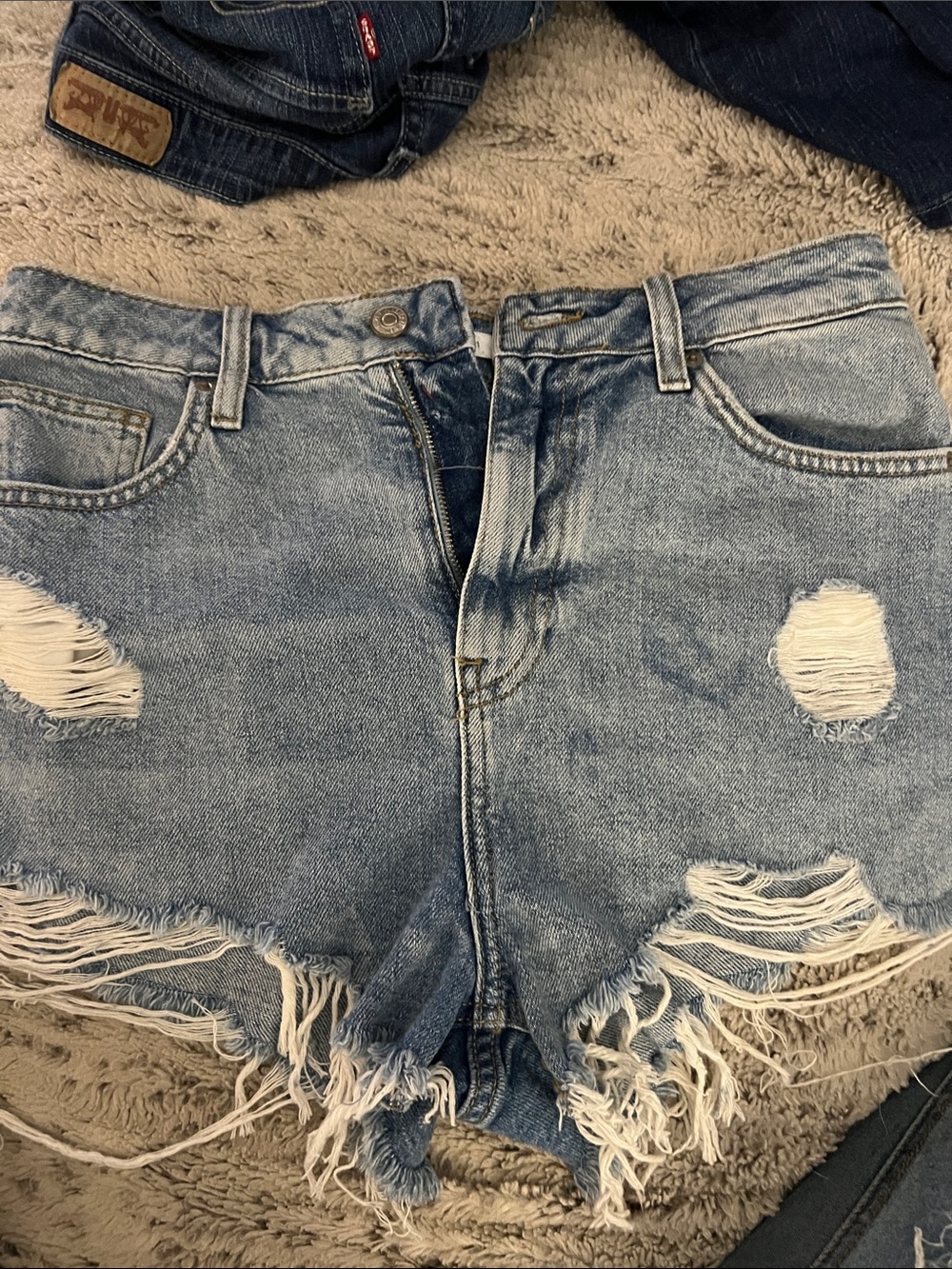5/$10 item Distressed Light Blue Denim Women's Shorts - Classic Casual